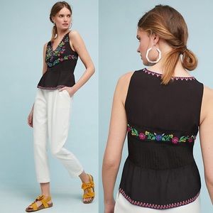 Anthropologie Carlotta Embroidered Blouse